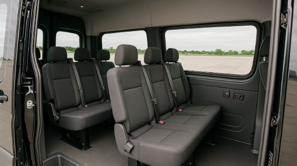 concord sprinter van with driver inside