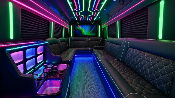 party bus rental interior concord